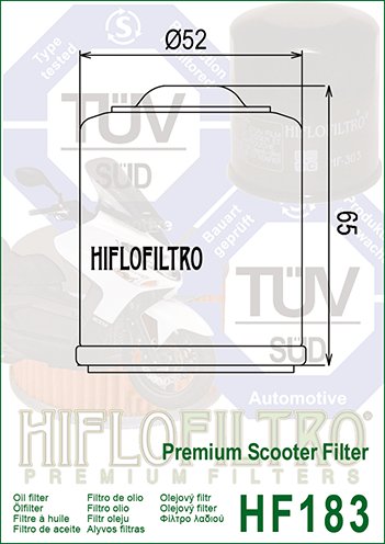 GEOPOLIS 300 (2010 - 2013) hiflo oil filter hf183 | Hiflofiltro