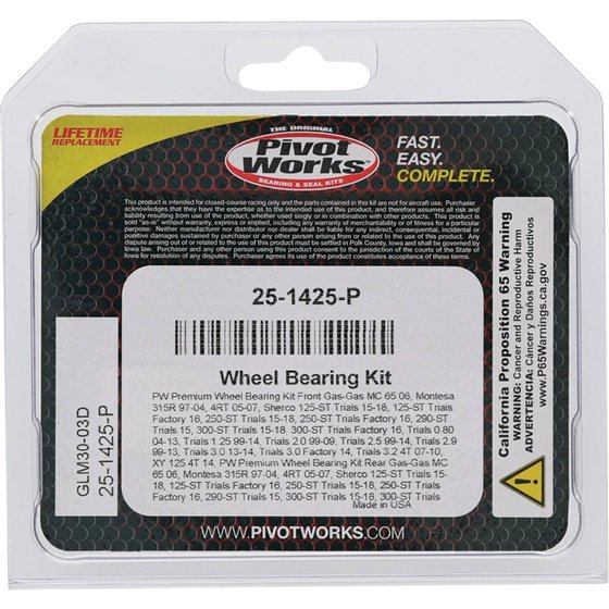 TRIALS 0.80 (2004 - 2013) wheel bearing kit front | All Balls