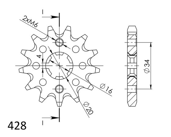 125 XPS CT (2006 - 2006) supersprox front sprocket 1263.14 | Supersprox