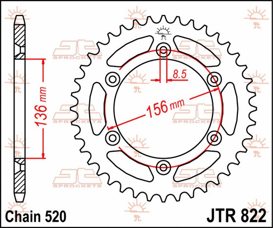 EC 450 F (2003 - 2015) steel rear sprocket | JT Sprockets