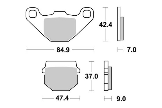 50 RS2 (2006 - 2010) brakepads ceramic (544hf) | SBS