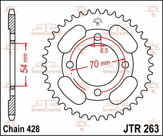 110 VOX (2013 - 2013) steel rear sprocket | JT Sprockets