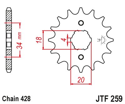 VC 125 ADVANCE (1996 - 1999) steel front sprocket | JT Sprockets