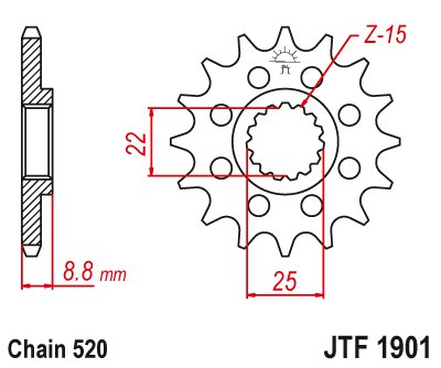 250 GS (1983 - 1983) steel front sprocket | JT Sprockets