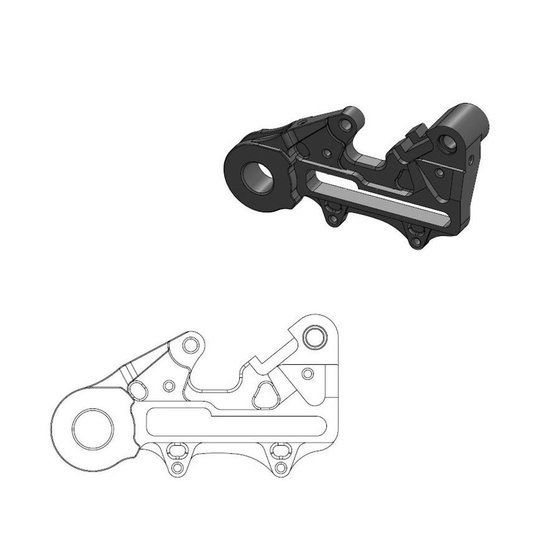 EC 250 2T (2022 - 2023) oversized brake caliper relocation adapter | MOTO-MASTER