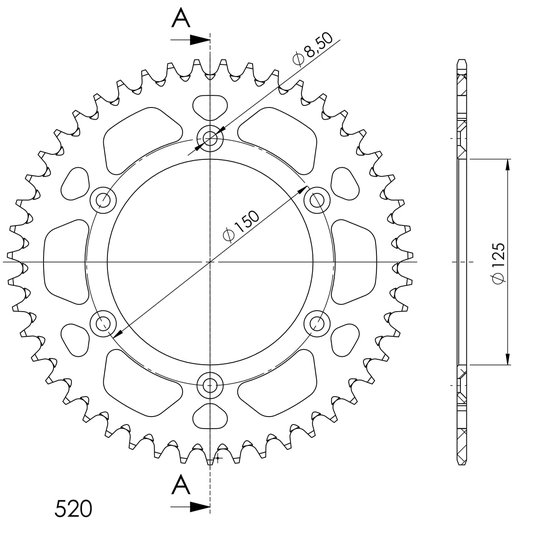 EC 250 2T (2021 - 2023) supersprox alu rear sprocket ktm/husqv./husab. orange 47 | Supersprox