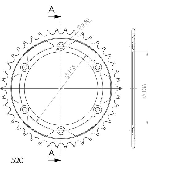 400 FSE (2003 - 2004) supersprox steel rear sprocket beta/gasgas/husqv. black 42 | Supersprox