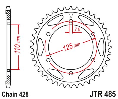 COUGAR 125 (2001 - 2001) steel rear sprocket | JT Sprockets