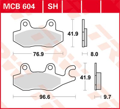 125 SM (2000 - 2009) allround organic brake pad | TRW