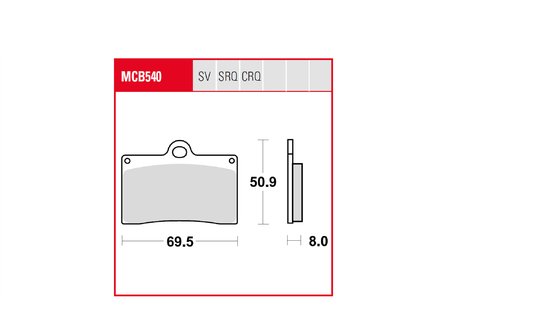 YB6 (1989 - 1989) trq brake pad sintered race | TRW