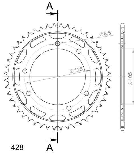 BAJA SENDA 125 (2004 - 2013) supersprox / jt rear sprocket 1134.50 | Supersprox