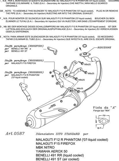 491 LC (2003 - 2006) sito exhaust for benelli | SITO