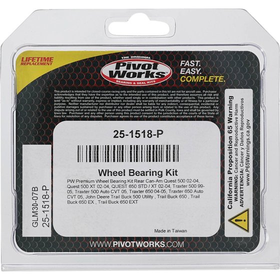 QUEST 50 (2002 - 2004) wheel bearing kit rear | All Balls