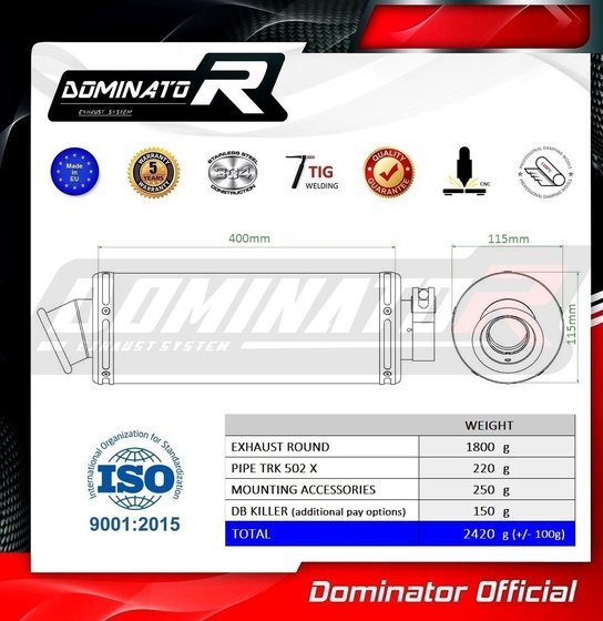 TRK 502 X (2018 - 2021) exhaust silencer round | Dominator