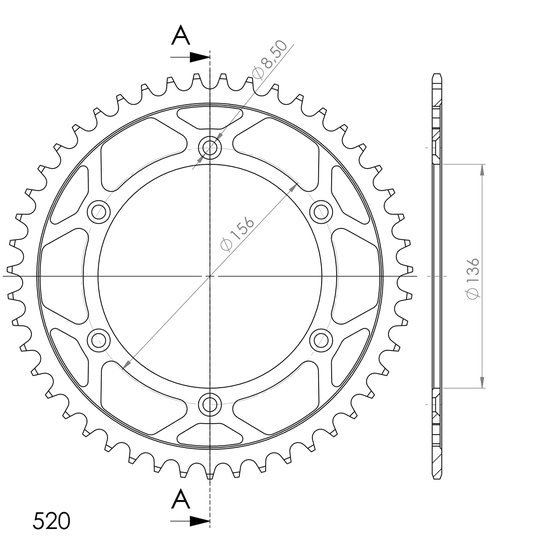 EC 300 2T (2000 - 2000) supersprox steel rear sprocket beta/gasgas/husqv. black 47 | Supersprox