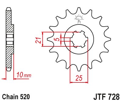 350 W 12 (1993 - 1996) steel front sprocket | JT Sprockets