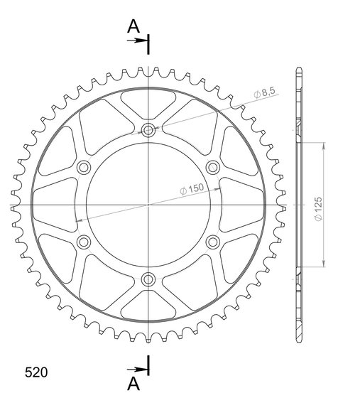 FE 550 E (2004 - 2008) steel rear sprocket | Supersprox