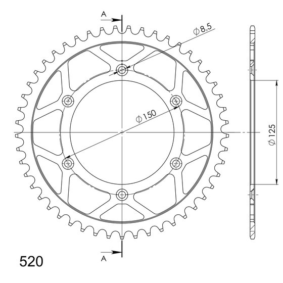 FE 550 E (2004 - 2008) steel rear sprocket | Supersprox