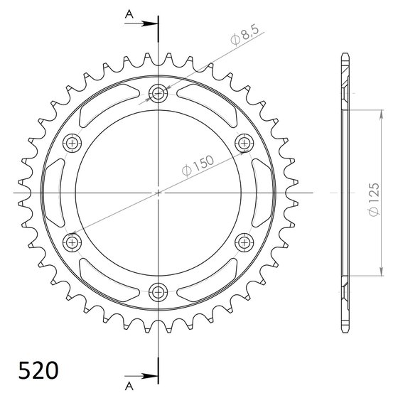 FE 550 E (2004 - 2008) steel rear sprocket | Supersprox