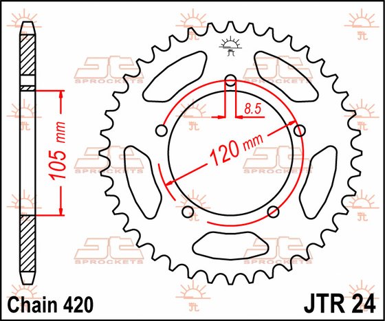 TRIGGER 50 (2006 - 2018) rear sprocket 50tooth pitch 420 jtr2450 | JT Sprockets