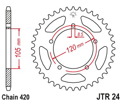 TRIGGER 50 (2006 - 2018) rear sprocket 50tooth pitch 420 jtr2450 | JT Sprockets