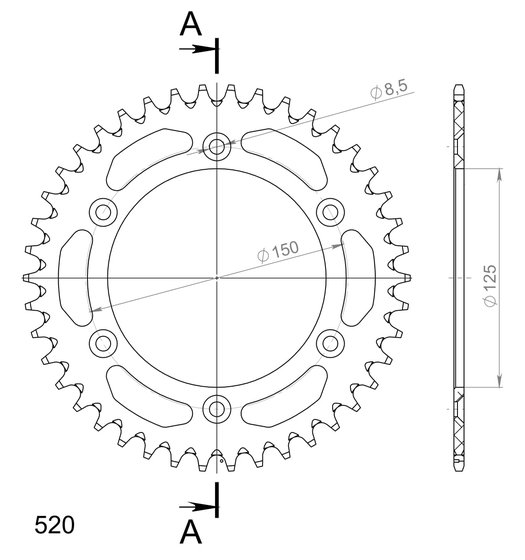 FC 450 (2004 - 2008) supersprox rear sprocket alu ral-990:42 blue | Supersprox