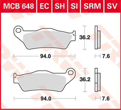 1200 GRANPASSO (2008 - 2016) allround organic standard brake pad | TRW