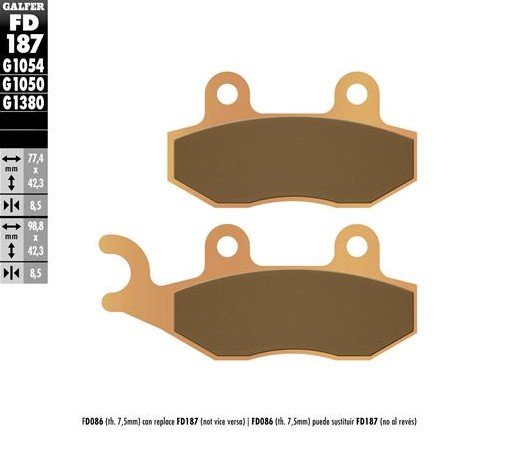 GEOPOLIS 300 (2010 - 2013) hh sintered brake pads | GALFER