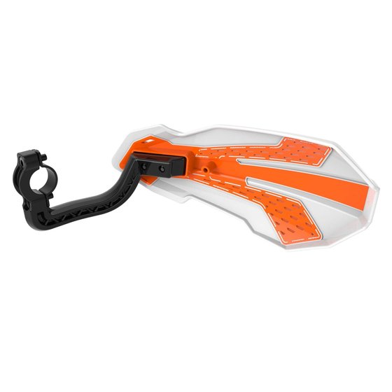 250 SEF (2014 - 2022) mx flow handguards in white/orange | POLISPORT