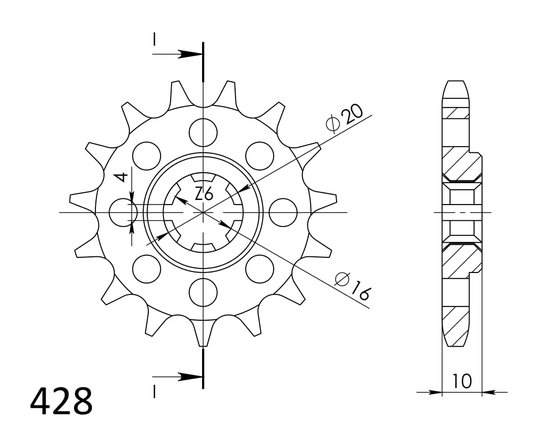 RX 125 D SM (2007 - 2011) supersprox front sprocket 410.14 | Supersprox