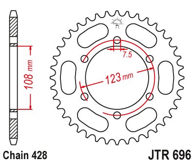 50 MITO (1999 - 1999) steel rear sprocket | JT Sprockets