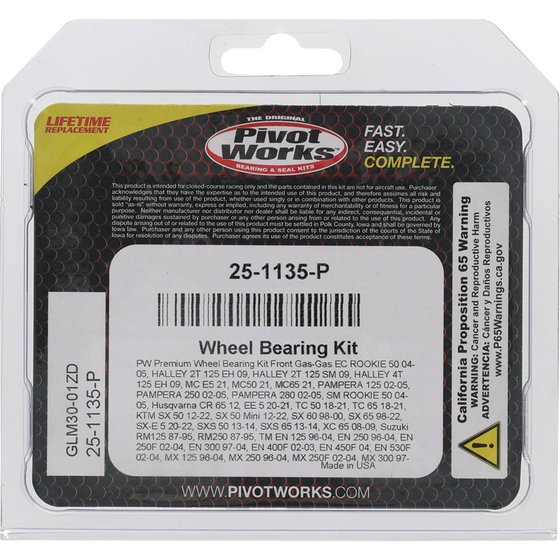 530F (2002 - 2004) wheel bearing kit front | All Balls