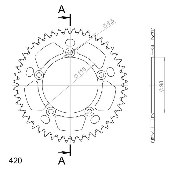 MC 65 (2021 - 2024) supersprox rear sprocket alu ral-4:48 black | Supersprox