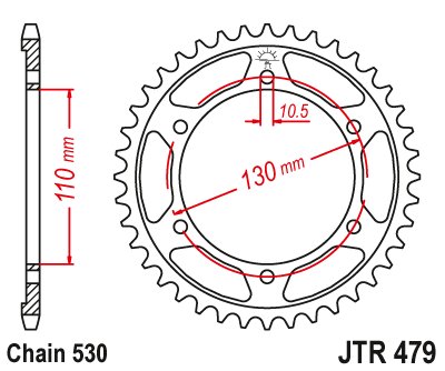 1000 SF (2005 - 2005) rear sprocket 46 tooth pitch 530 jtr47946 | JT Sprockets