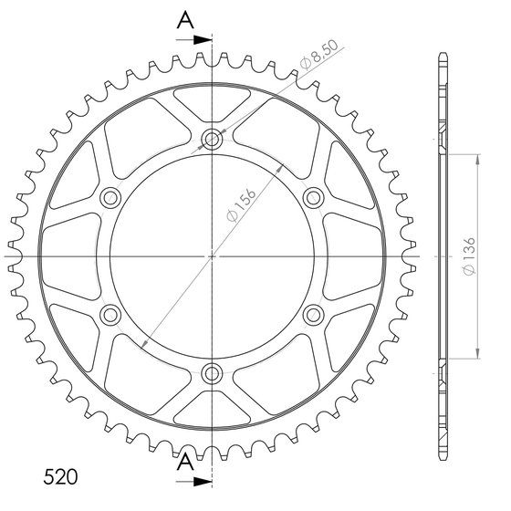 EC 200 (2000 - 2002) supersprox steel rear sprocket beta/gasgas/husqv. black 51 | Supersprox