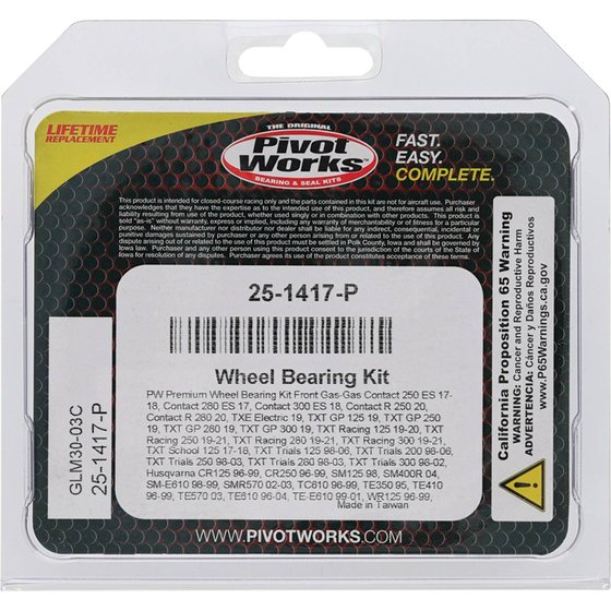 TXT 250 (1998 - 2022) wheel bearing kit front | All Balls