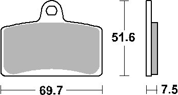 125 SC (2006 - 2007) brakepads maxi sinter (821hs) | SBS