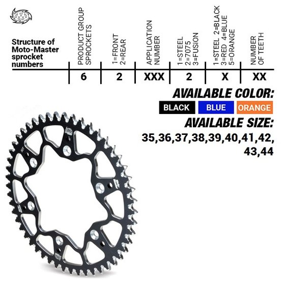 MC E5 (2021 - 2023) rear aluminum sprocket | MOTO-MASTER