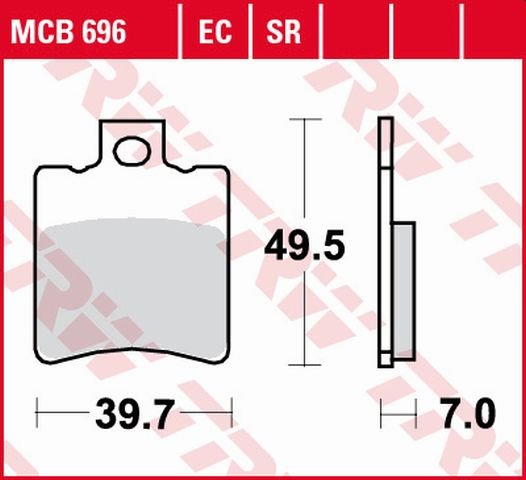 50 ZENITH (1994 - 1998) organic brake pad for scooter - 125 | TRW