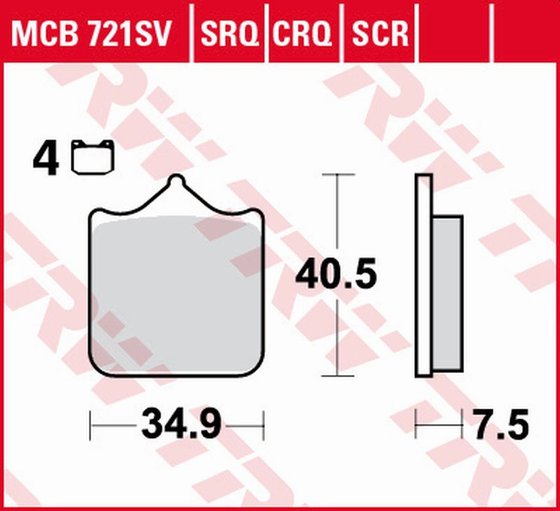 TORNADO 1130 TRE (2006 - 2009) hyper-carbon racing brake pad | TRW