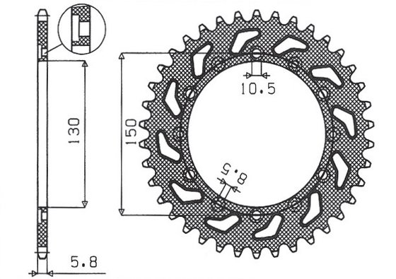 600 RC (1989 - 1993) rear steel sprocket - 47 teeth, 520 pitch | SUNSTAR SPROCKETS