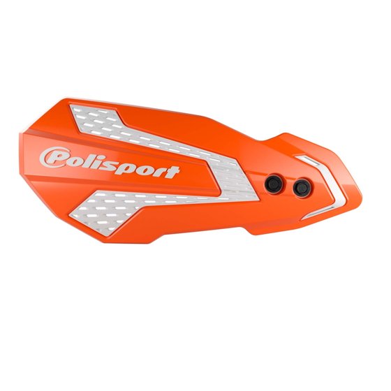 250 SEF (2014 - 2022) mx flow handguards in orange/white | POLISPORT