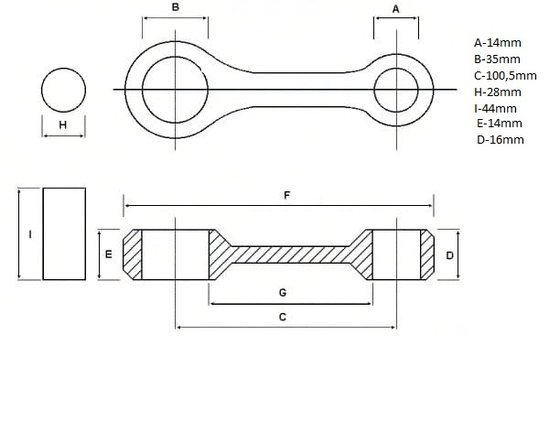 125 RS3 LC (2010 - 2015) piston rod | NAMURA