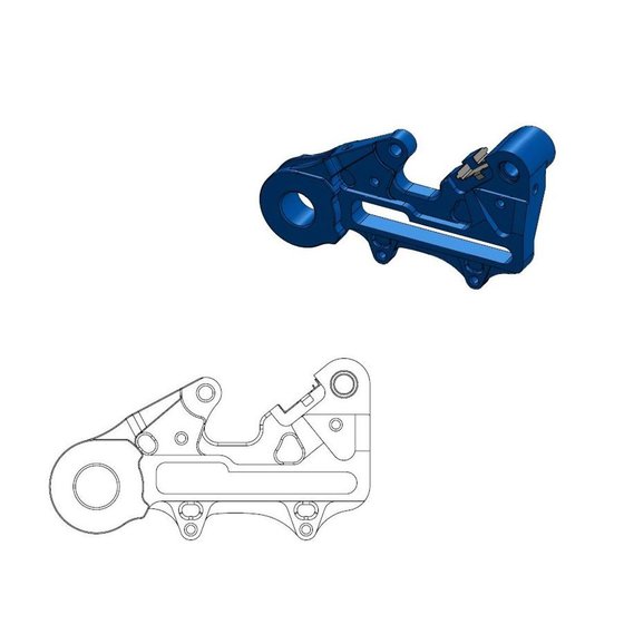 FX 450 (2010 - 2012) oversize brake caliper relocation adapter (blue) | MOTO-MASTER