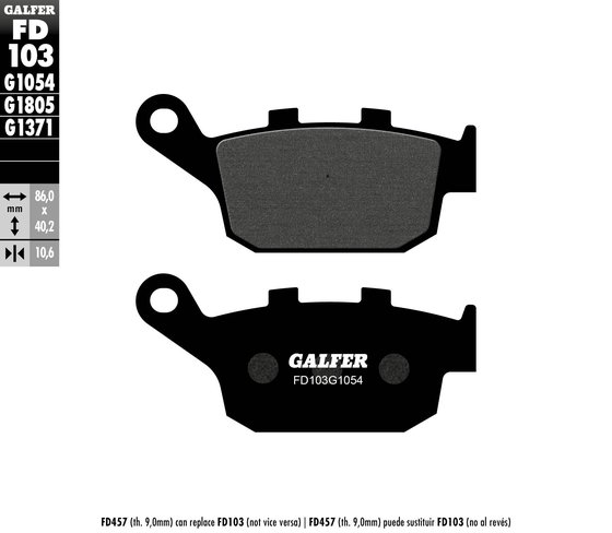 1200 M2 CYCLONE (2000 - 2002) semi-metal brake pads for rear of hon/kaw/tri/yam | GALFER