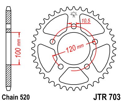 125 CRUISER (1987 - 1989) steel rear sprocket | JT Sprockets