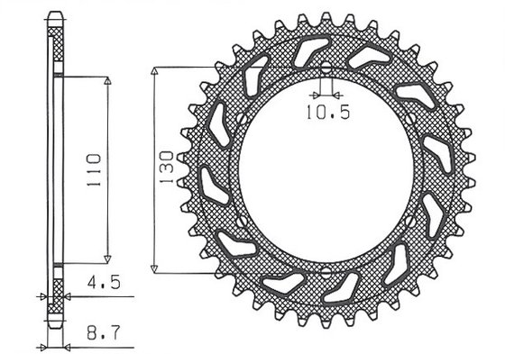 1000 S (2004 - 2009) rear steel sprocket - 43 teeth, 530 pitch | SUNSTAR SPROCKETS