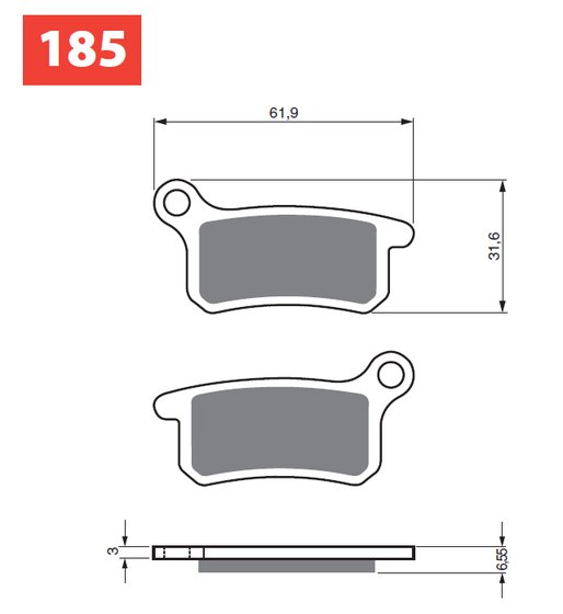 MC 65 (2021 - 2024) goldfren brake pads 185 ceramic carbon k1 | Goldfren