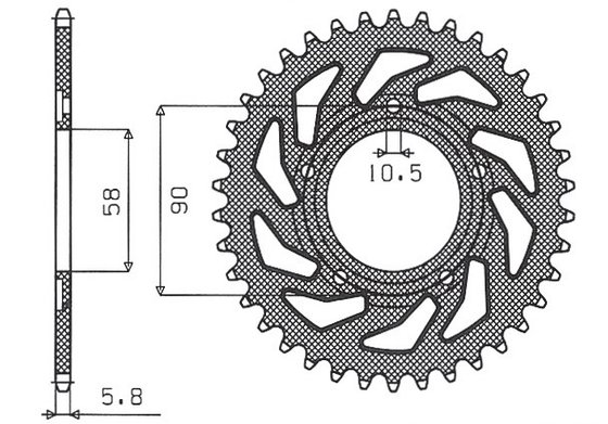 125 CRONO (1991 - 1992) rear steel sprocket - 36 teeth, 520 pitch | SUNSTAR SPROCKETS