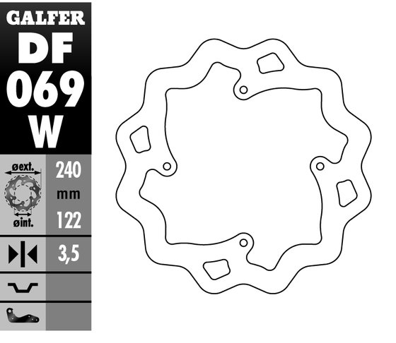 450 CRM F R (2004 - 2013) fixed wave rear brake disc | GALFER